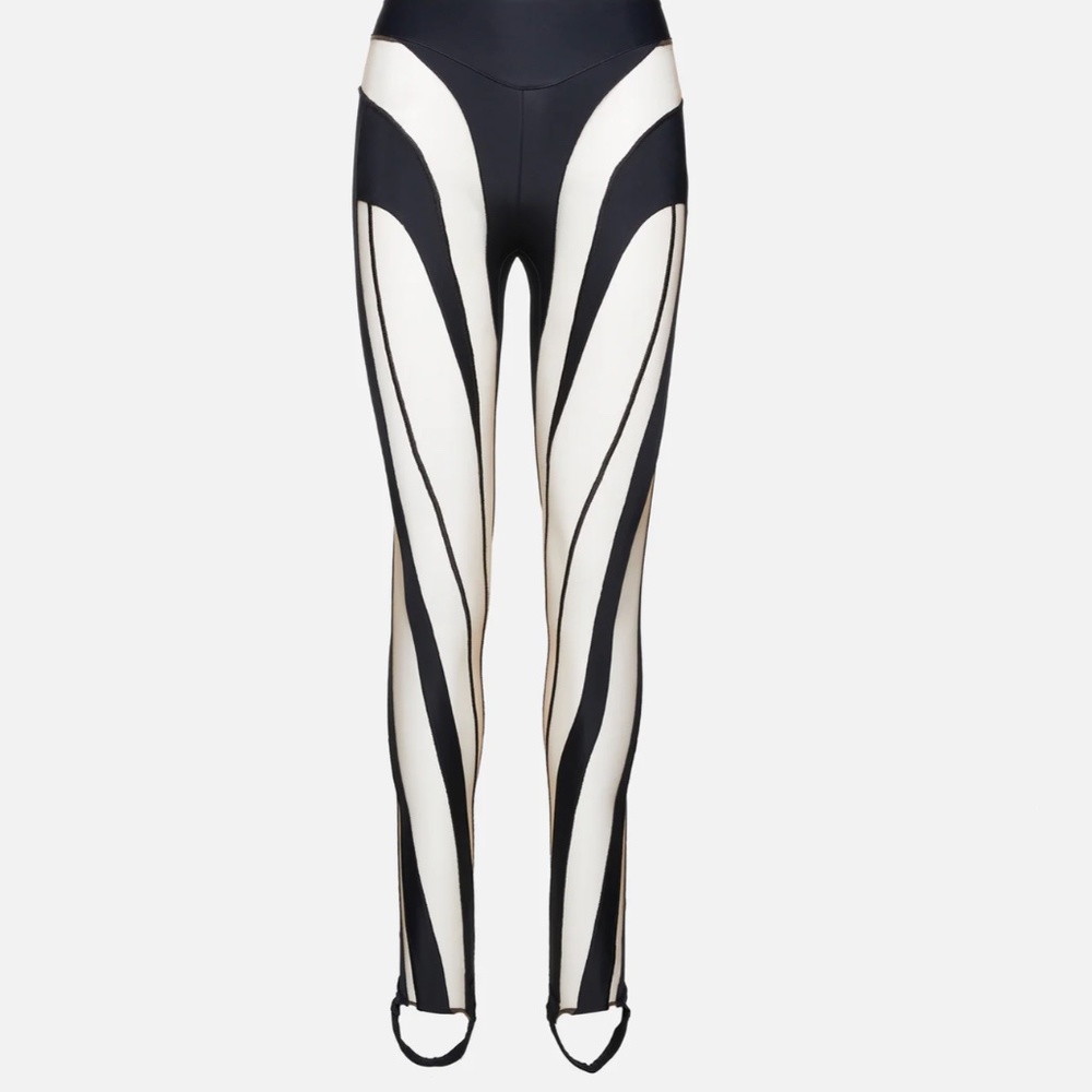 Mugler Sheer Spiral Leggings